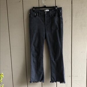 Madewell Black Frayed Hem  Jeans